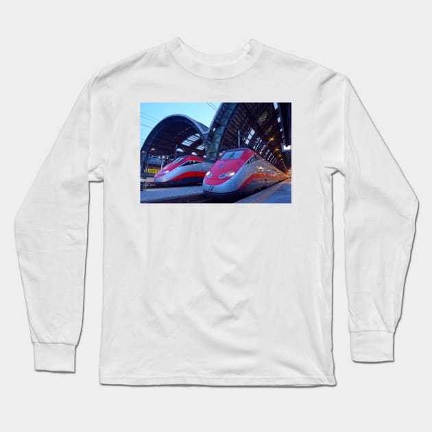 Italian High Speed trains Long Sleeve T-Shirt by Random Railways